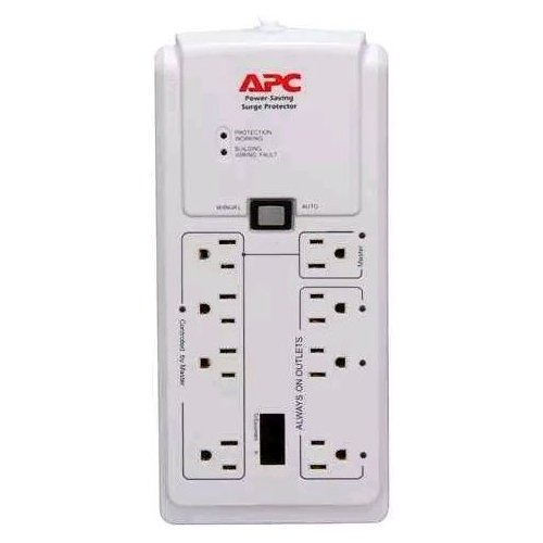 APC P8GT Energy-Saving Home SurgeArrest Power Strip for Office, White 8-Outlet 120V
| APC P8GT Phone-Protected SurgePro